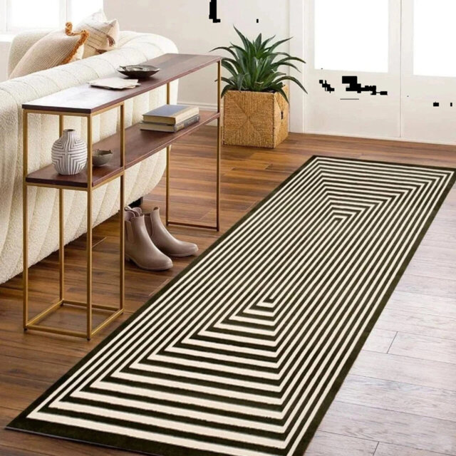 3D Effect Geometric Area Rug Soft Short Pile Carpet For Living Room, Bedroom Hallway Runner Rug Round Rug Floor Mats Door Mats