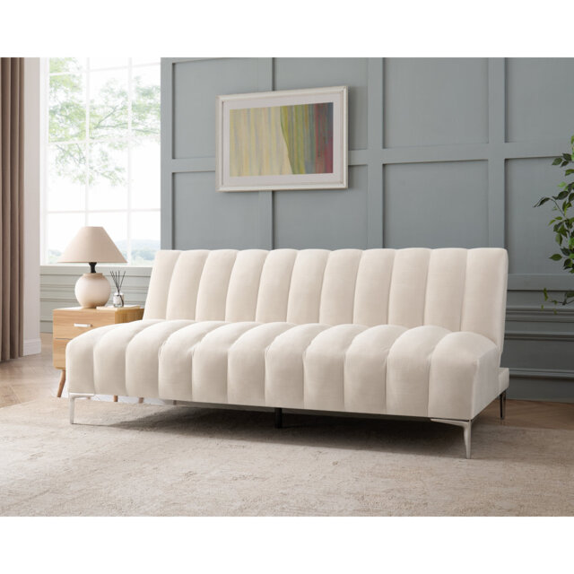 Camille 3 Seater Sofa Bed in Velvety Fabric