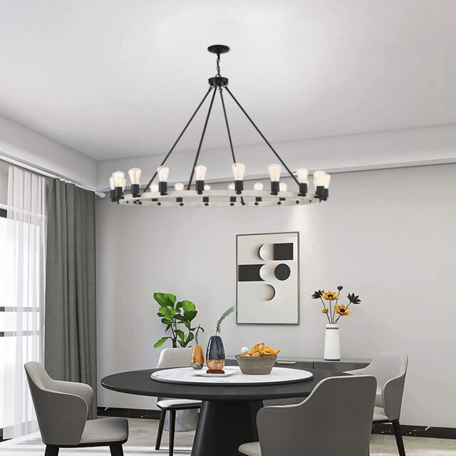 Farrington 20 - Light Wagon Wheel Candle Style Chandelier