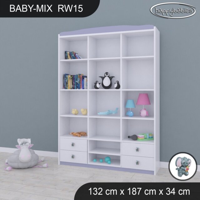 Baby Mix 187Cm H x 132Cm W Kids Bookcase