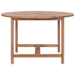 Hannedore Round Teak Solid Wood Outdoor with Umbrella Hole Dining Table