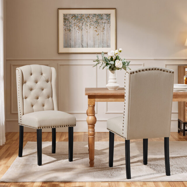 104cm H Tufted Polyester Blend Upholstered Side Chair