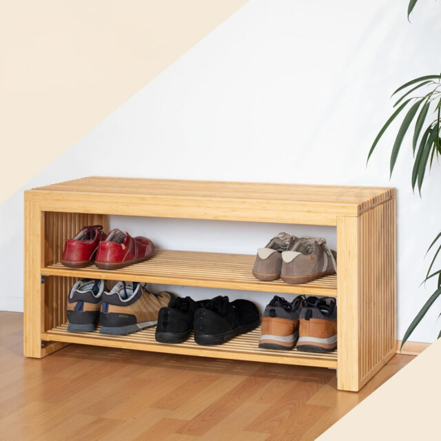 Hallway Shoe Bench Storage with Seat 90 x 33 x 43 cm, Storage Bench for Your Home
