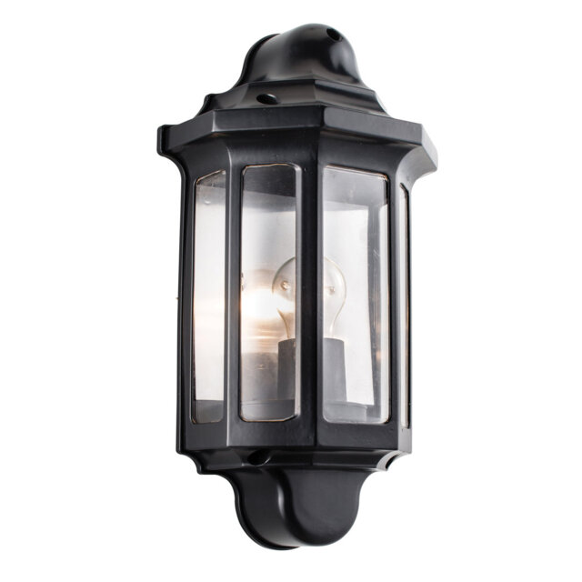 Rozier Satin Black Outdoor Wall Lantern