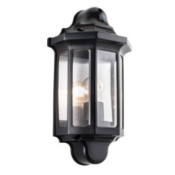 Rozier Satin Black Outdoor Wall Lantern