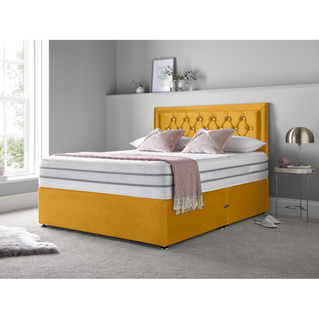 Annalise Upholstered Divan Bed with Mattress