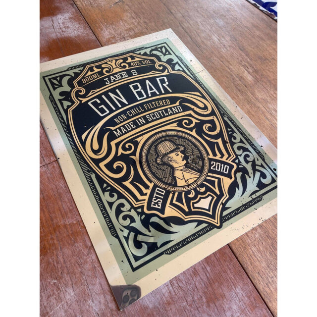 Gin Bar Mirror Personlised - Metal Travel Wall Sign