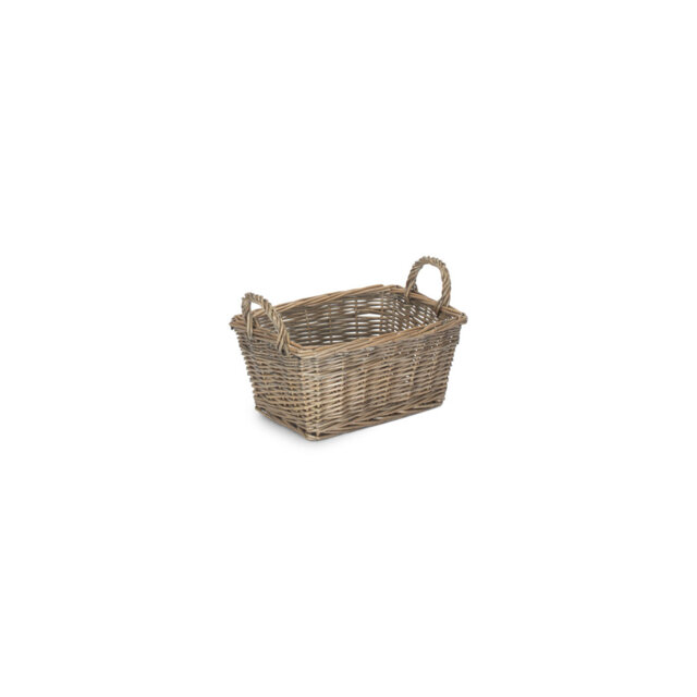 Wicker Unlined Storage Basket with Handles