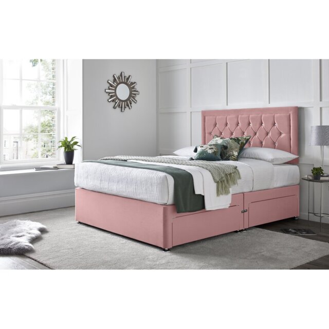 "Fly Princess Divan Bed with 24"" Headboard on Struts"
