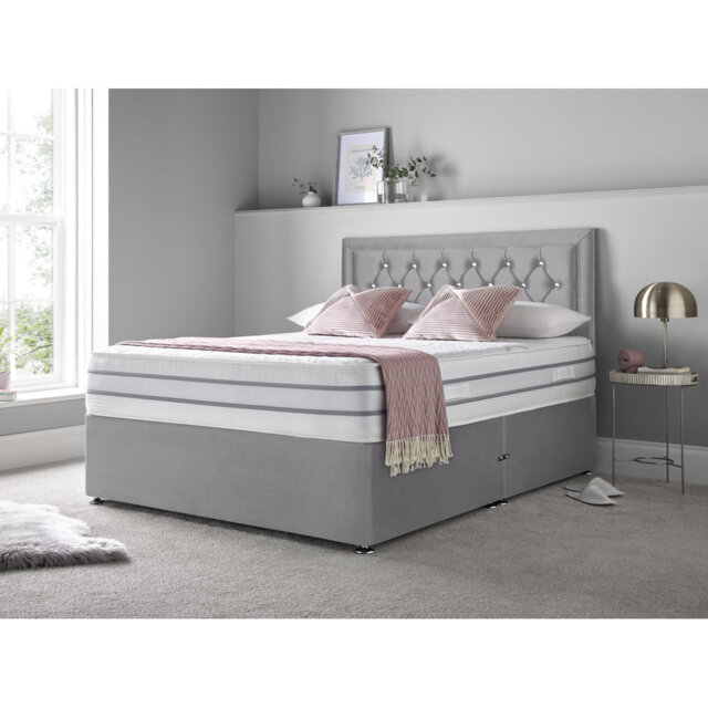 Annalise Upholstered Divan Bed with Mattress
