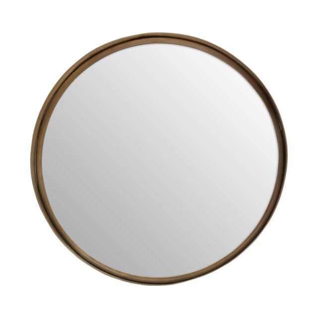 Rarden Round Metal Framed Wall Mounted Accent Mirror in Gold