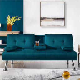 Colour 3-Seater Convertible Futon Sofa Bed