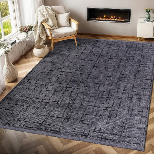 Non Slip Area Rug Low Pile Bedroom Rugs Machine Washable Floor Mat Living Room Carpet - NT0201