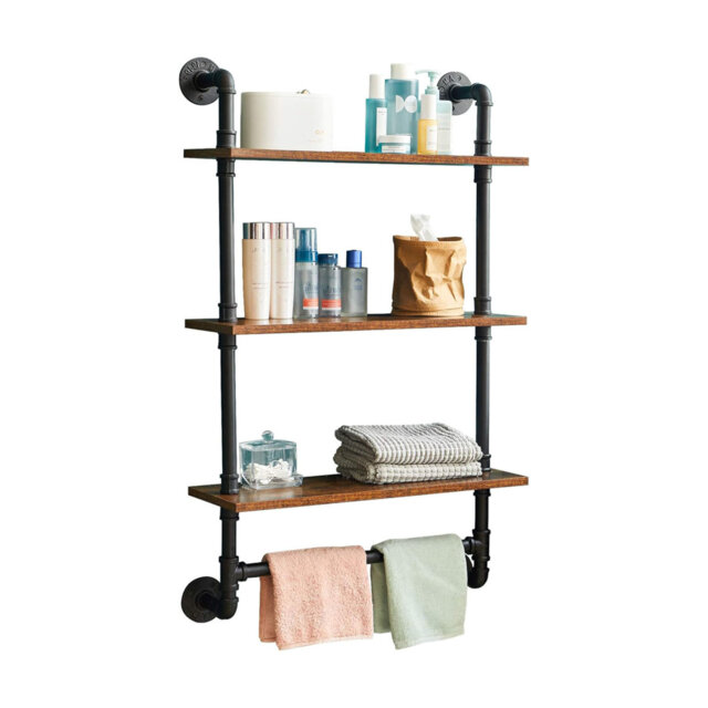 Pipe Floating Shelves, Wall Shelf Outdoor, 60X20x103cm, Decorative Shelving Unit