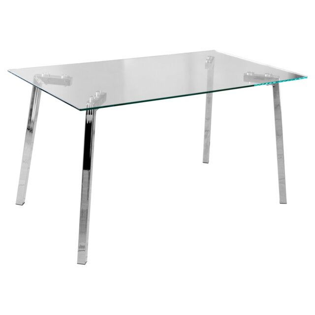 Glass Top Metal Base Dining Table