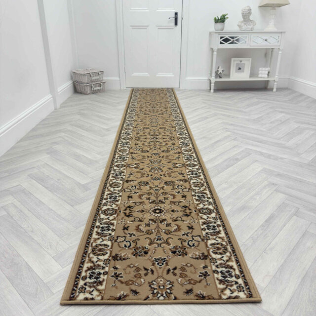 Persian Tan Hallway Runner Rug – Soft, Comfortable & Durable Carpet for Hall, Kitchen & Corridor