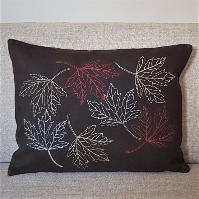 Lewellyn Maple Leaves Cotton Cushion with Filling