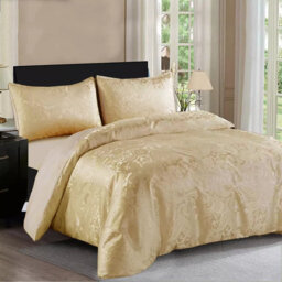 Quilted Jacquard Duvet Cover Set with Pillowcases – Elegant Polyester Bedding for Stylish Bedroom Decor