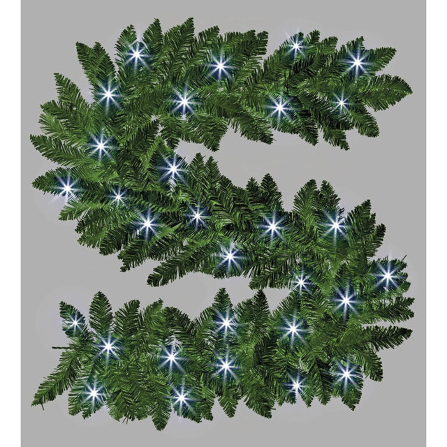 Faux Lighted PVC 35cm Christmas Wreath