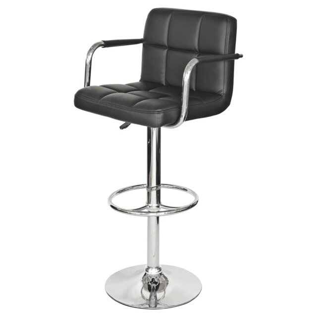Showalter Swivel Upholstered Adjustable Height Counter Stool with Metal Frame
