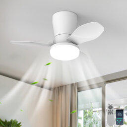65cm 3-Blade Dimmable LED Ceiling Fan with Light Kit and Remote Control