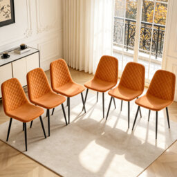 Velvet Modern Upholstered Dining Chair with Diamand Tufted