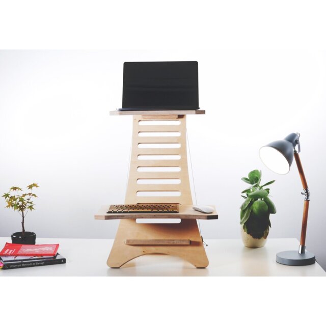 Lorsworth Adjustable Solid Wood Standing Desk Converter