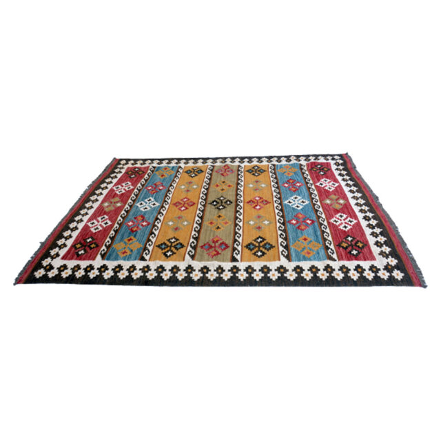 Bullard Vintage Handmade Kilim 100% Wool Yellow/Red/Black Rug