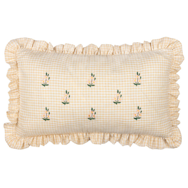 Les Petite Fleurs Floral Beige Rectangular Cushion