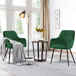 50cm H Tufted Velvet Upholstered Armchairs, Dinning chairs