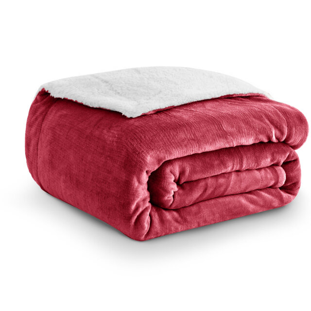 Soza Sherpa Fleece Dual Sided Fur Thick Reversible Blanket Throw