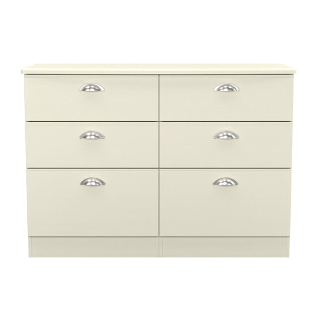 Conners 6 Drawer Wide Chest in Reed & Riviera Oak (Ready Assembled)