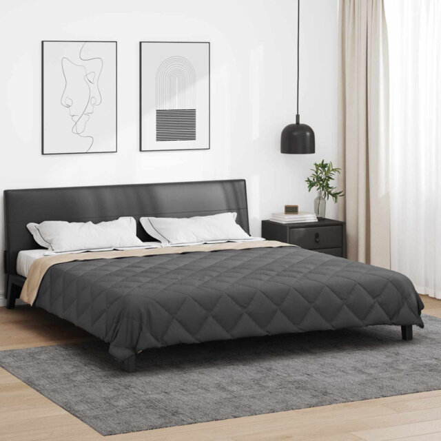 Full Year Duvet Anthracite And Taupe Microfiber