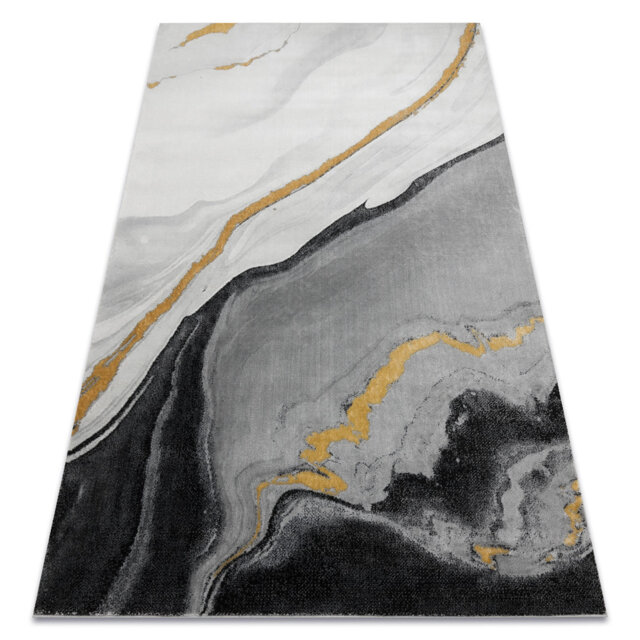 Exclusive glamor rug, Stivoll, marble black / gold