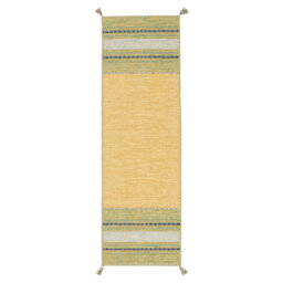 Azizi Striped Hand Woven Cotton Yellow Rug