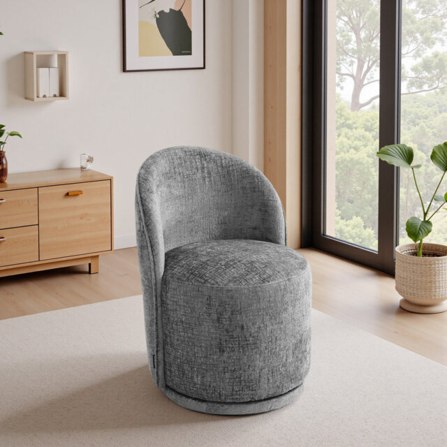 Upholstered Swivel Barrel Chair