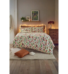 Autumn Animals Fleece Duvet Cover Set With Sherpa Geometric Duvet Cover Set with Pillowcases Included