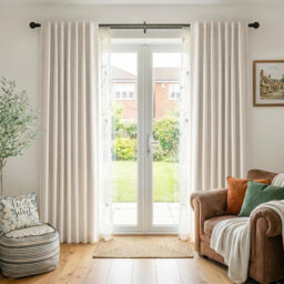 100% Blackout Cream Curtains 50 x 84 Inch, 2 Panels, Back Tab Rod Pocket Thermal Room Darkening Window Curtains for Bedroom