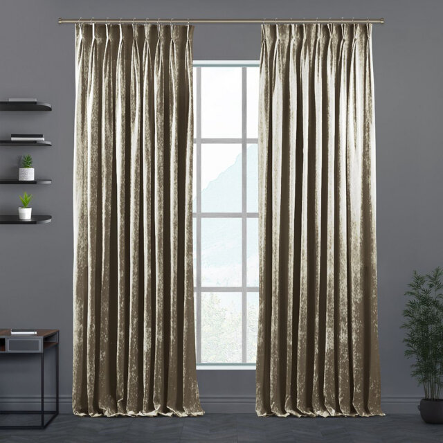 Velvet Semi Sheer Single Curtain Panel