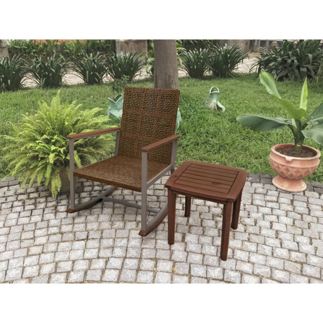 Outdoor Kutzer Rocking Solid Wood Chair with Cushions