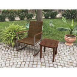 Outdoor Kutzer Rocking Solid Wood Chair with Cushions