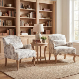 Ariew Tufted Armchair Upholstered Solid Wood Accent Chair for Living Room,Bedroom