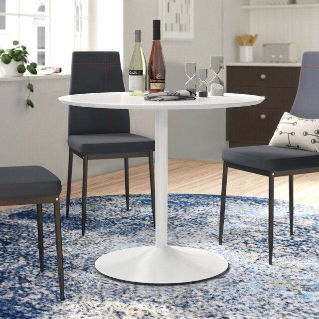Dora Round Metal Base Dining Table