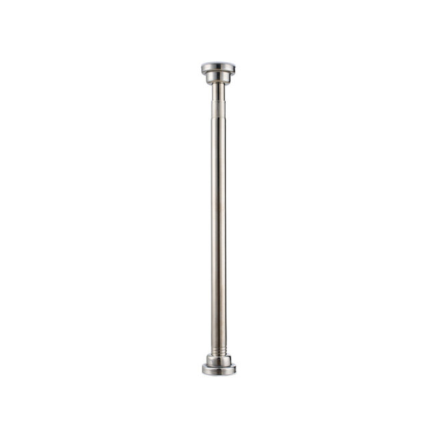 Natural Stainless Steel Adjustable 45cm to Bay Window Single Curtain Rod
