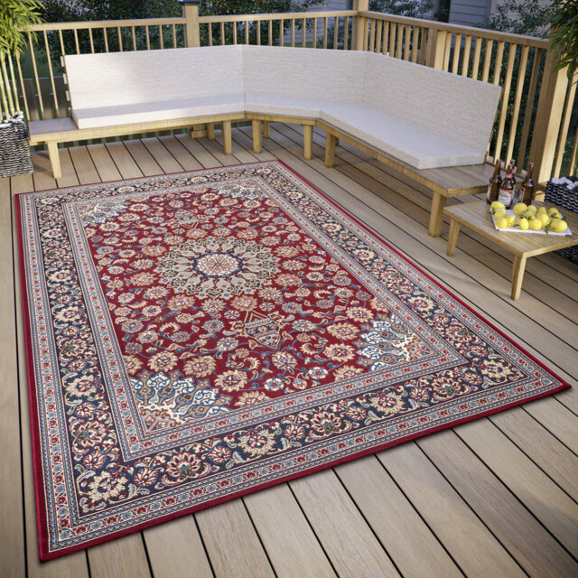 Indoor and outdoor rug Kadi- Flatweave, oriental design, detailed pattern, weatherproof and UV-resistant for the balcony, terrace, garden, living room