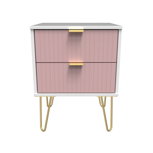 Beranda 2 Drawer Bedside Cabinet in Labrador Green & Bardolino Oak (Ready Assembled)
