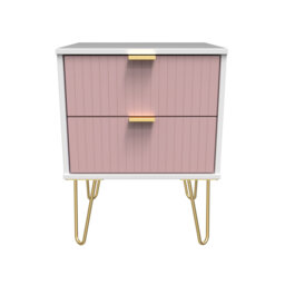 Beranda 2 Drawer Bedside Cabinet in Labrador Green & Bardolino Oak (Ready Assembled)