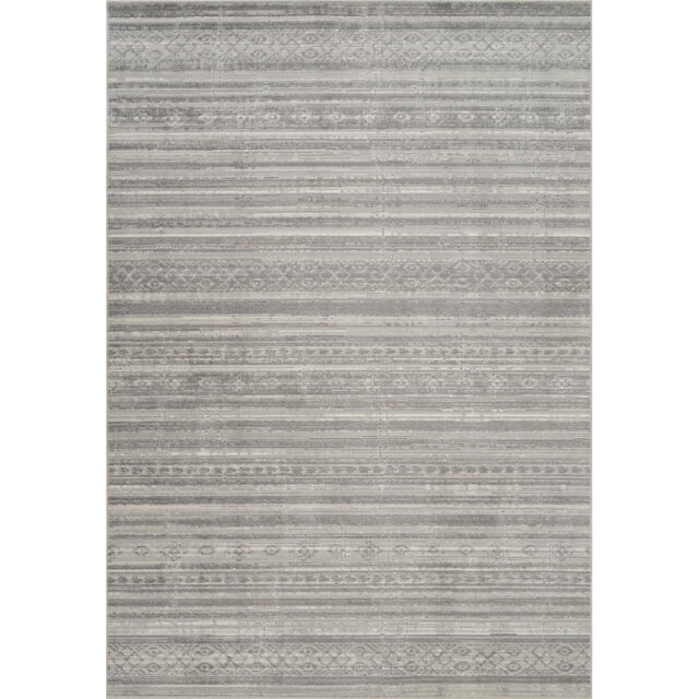 Washable Living Room Motif Traditional Area Rug â Soft Polypropylene Weaving, Low Pile, Non Slip Cotton Backing for Elegant Indoor Spaces, Grey