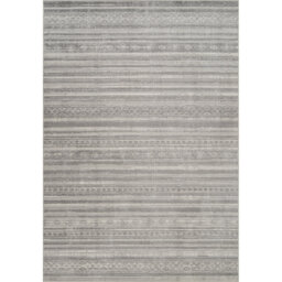 Washable Living Room Motif Traditional Area Rug – Soft Polypropylene Weaving, Low Pile, Non Slip Cotton Backing for Elegant Indoor Spaces, Grey
