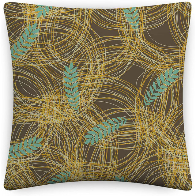 Indoor / Outdoor Ikat Brown Square Cushion Cover